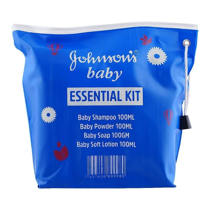 johnson's baby essentials kit shampoo + powder + soap + lotion, 4 pack image2