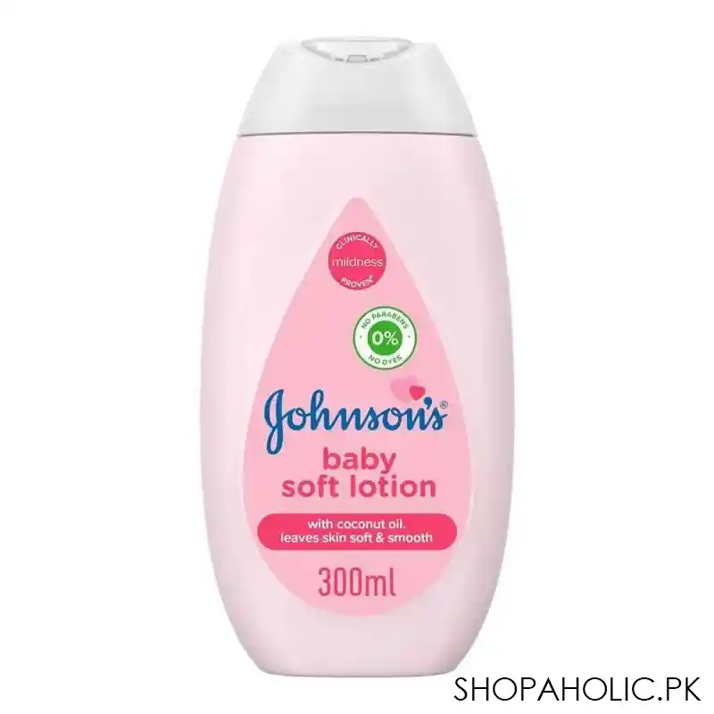 johnson's baby soft lotion, with coconut oil, 300ml main image