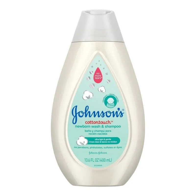 johnson's cotton touch newborn wash & shampoo, 400ml main image