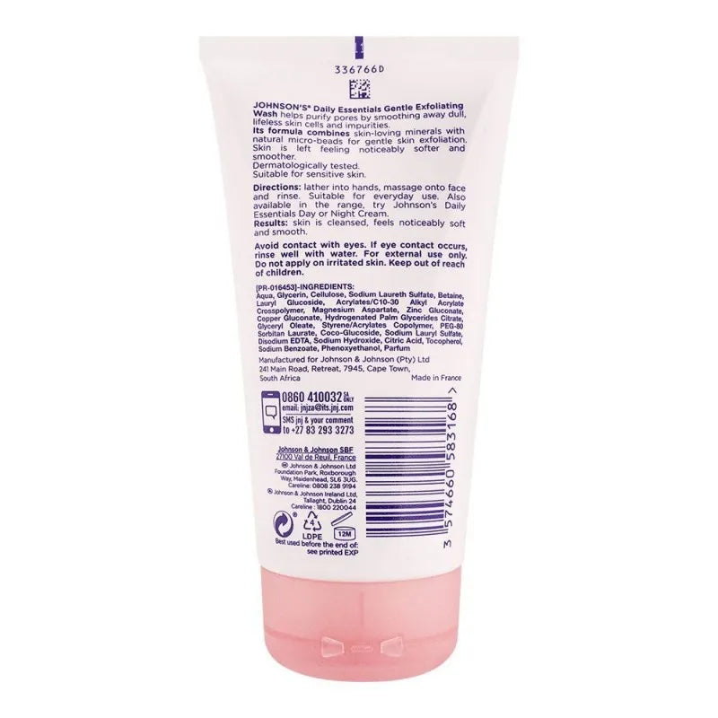 johnson's face care gentle exfoliating face wash, for all skin types, 150ml image2