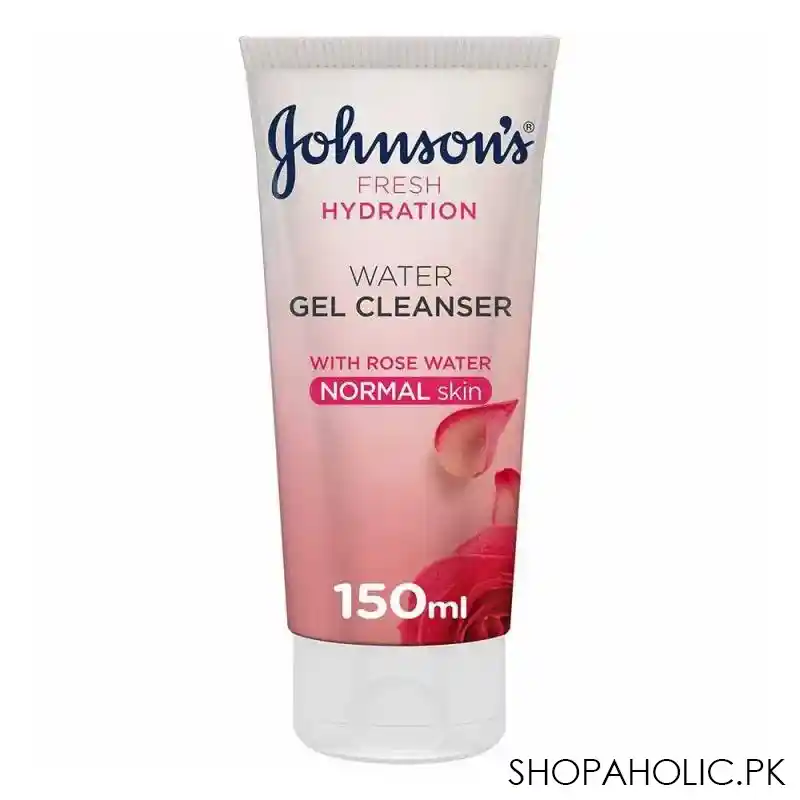 johnson's fresh hydration water gel cleanser, with rose water, normal skin, 150ml image2