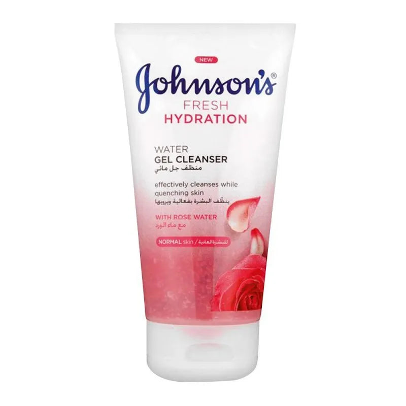 johnson's fresh hydration water gel cleanser, with rose water, normal skin, 150ml main image