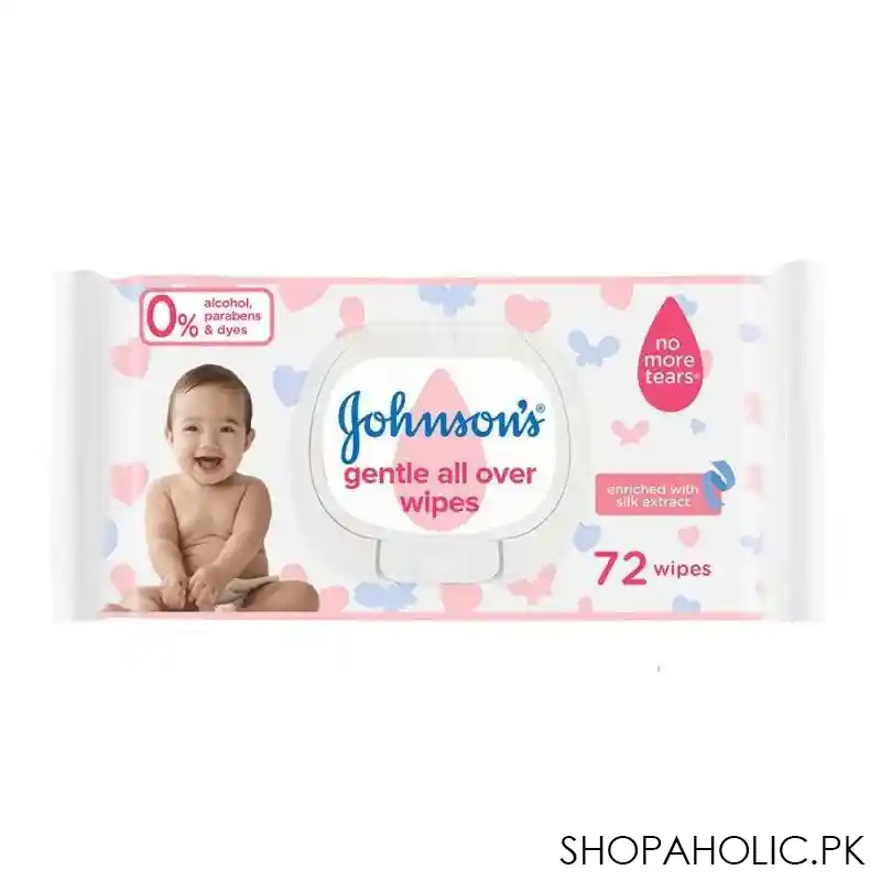 johnson's gentle all over baby wipes, 72 pack main image