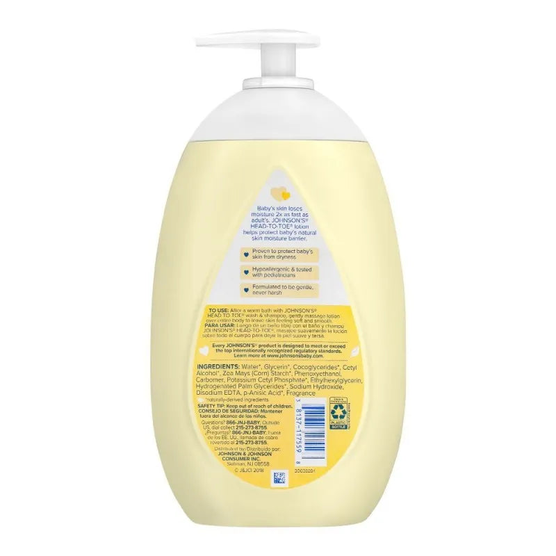 johnson's head to toe newborn pack sensitive skin lotion, 800ml image2