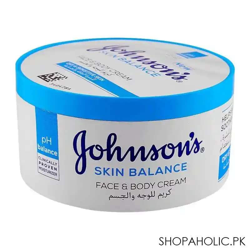 johnson's skin balance dry & sensitive skin face & body cream, 300ml main image