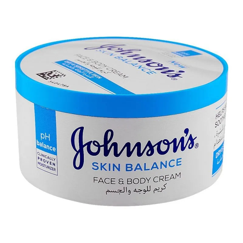 johnson's skin balance dry & sensitive skin face & body cream, 300ml main image