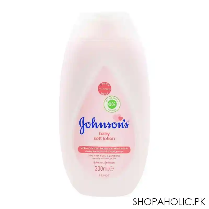 johnson's soft baby lotion, with coconut oil, paraben free, 200ml image2