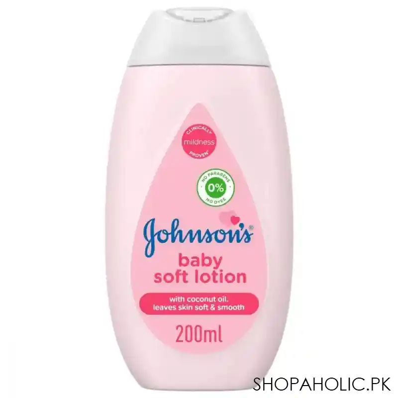 johnson's soft baby lotion, with coconut oil, paraben free, 200ml main image