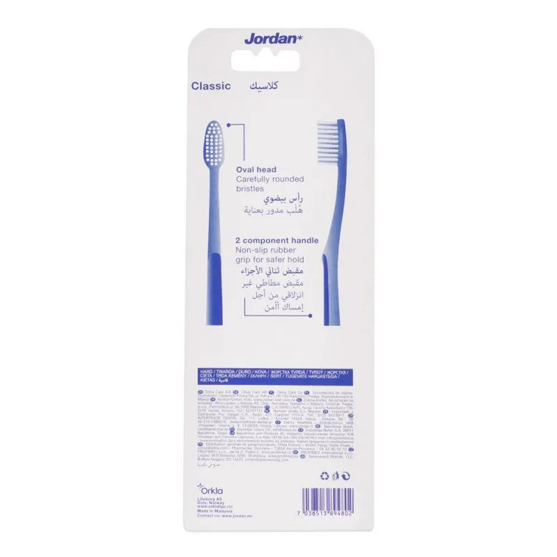 jordan classic all round cleaning toothbrush medium 3 pack, 10206 image2