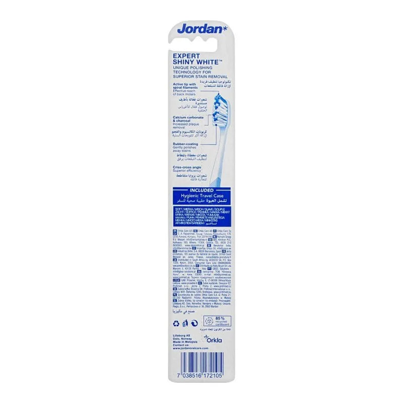 jordan expert shiny white soft toothbrush, with case image2