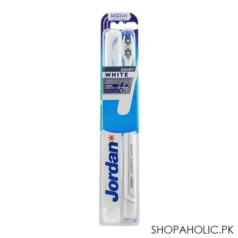 jordan expert shiny white toothbrush with case, medium main image