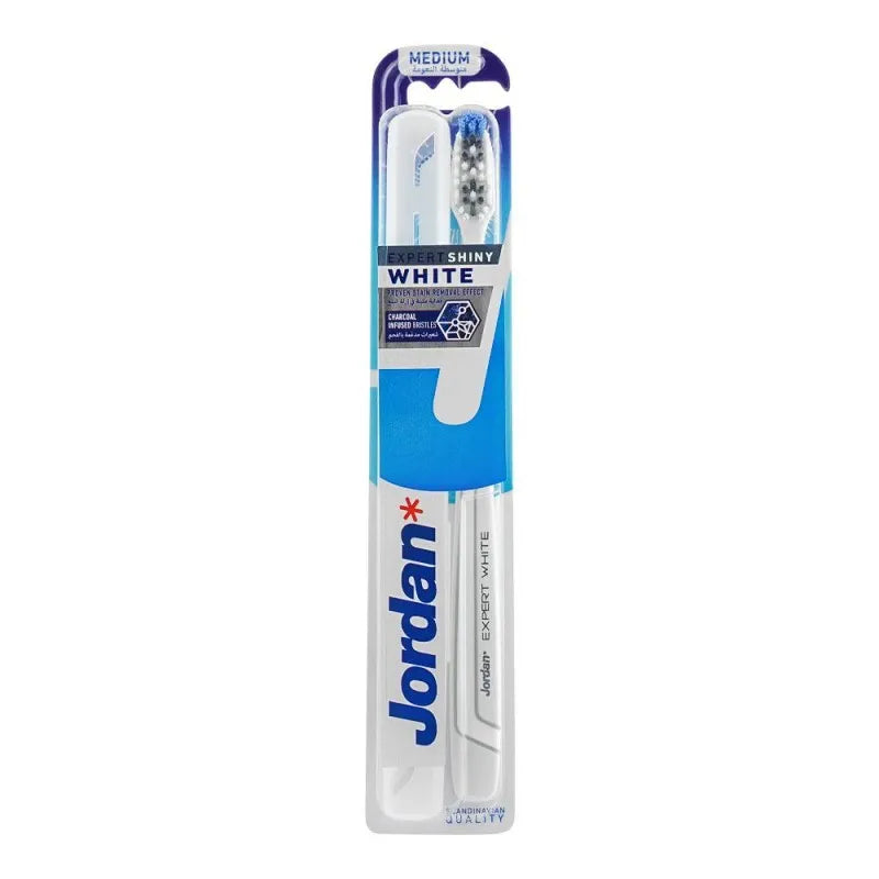 jordan expert shiny white toothbrush with case, medium main image