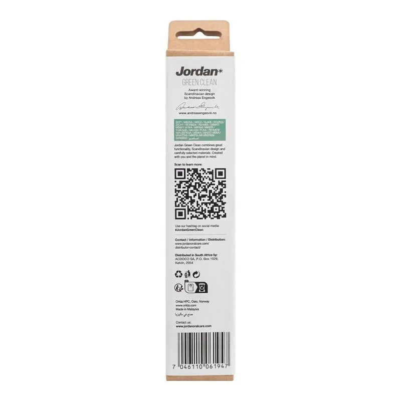 jordan green clean toothbrush, soft, 2 pack image2