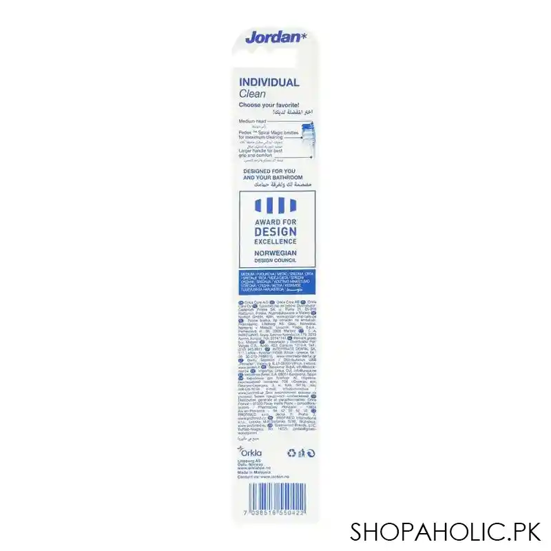 jordan individual clean toothbrush, medium, 10258 image2