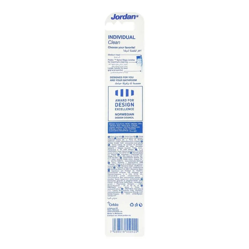 jordan individual clean toothbrush, medium, 10258 image2