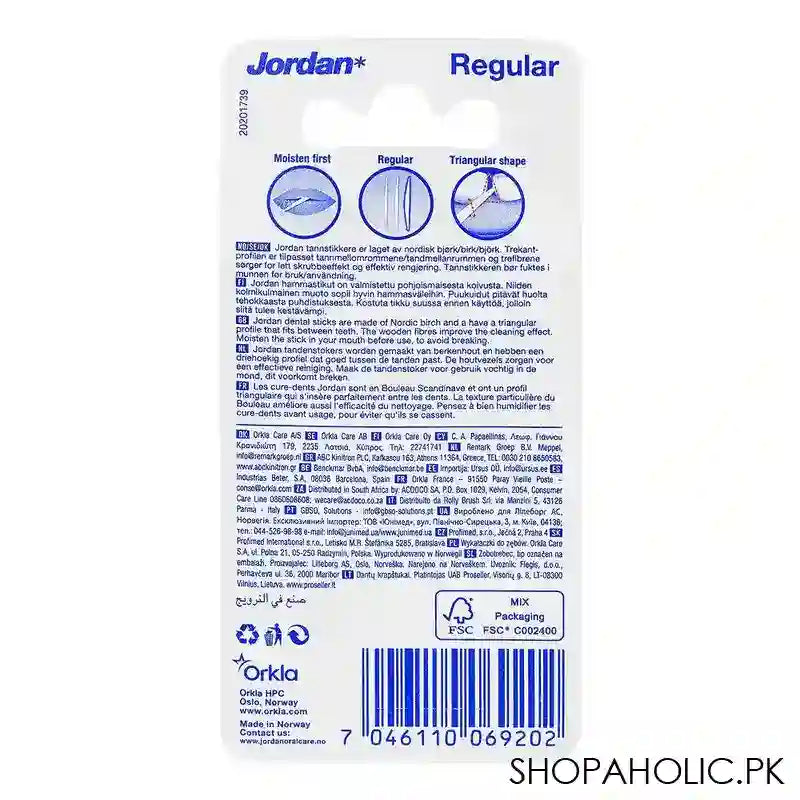 Jordan Regular Double Ended Fluoride Mint Dental Stick, 100-Pack - Image 3