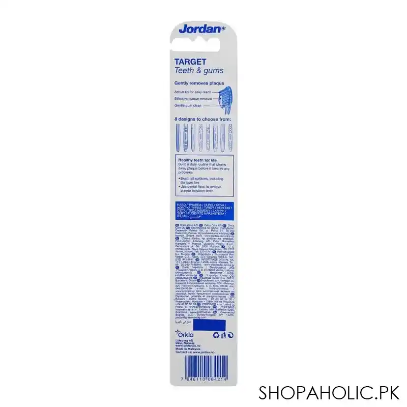 jordan target teeth & gums tooth brush, hard, 2 pack image2