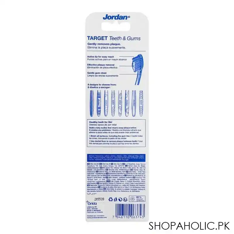 jordan target teeth & gums tooth brush, medium, 2 pack image2