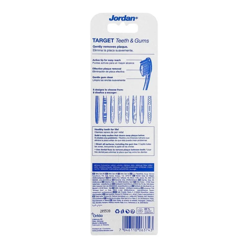 jordan target teeth & gums tooth brush, medium, 2 pack image2