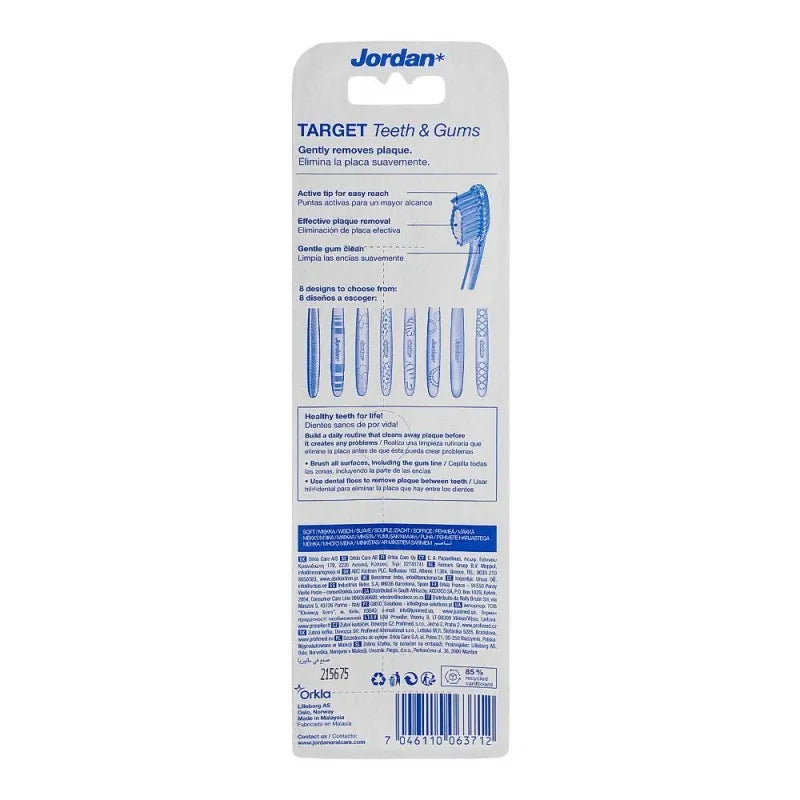 jordan target teeth & gums tooth brush, soft, 2 pack image2