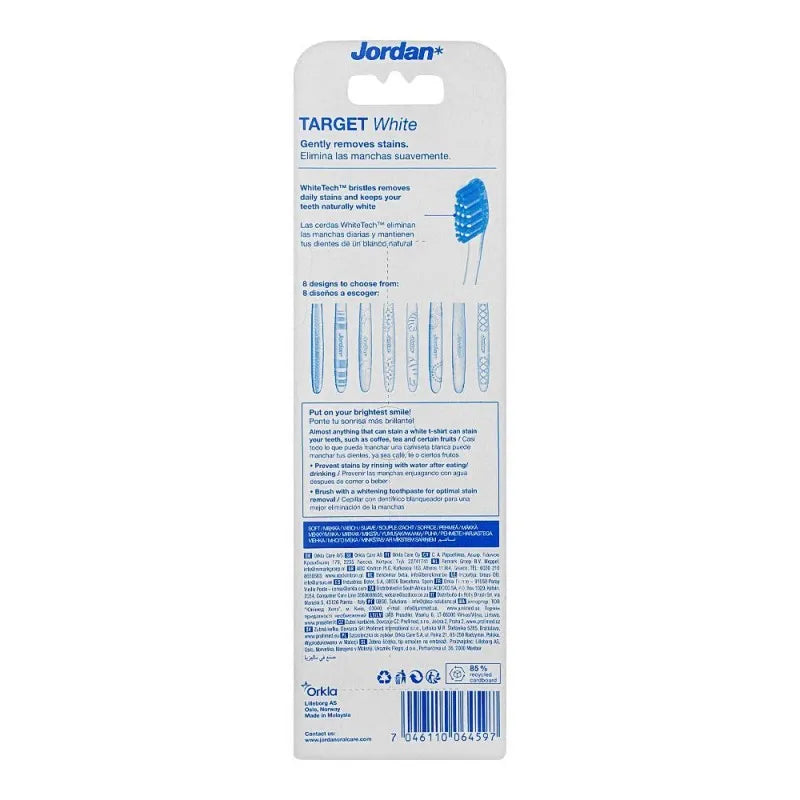 jordan target white toothbrush, soft, 2 pack image2