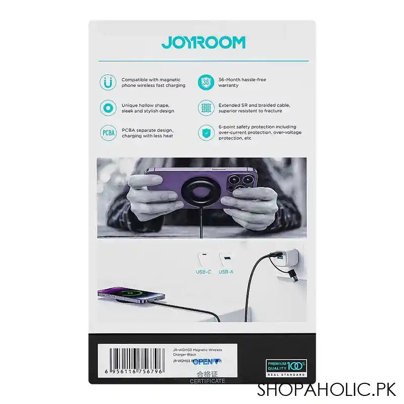 Joyroom 15W Magnetic Wireless Charger, Black, JR-WQM03 - Image 4