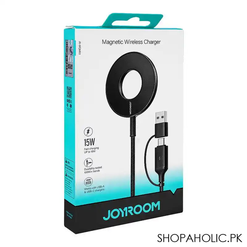 Joyroom 15W Magnetic Wireless Charger, Black, JR-WQM03 - Main Image