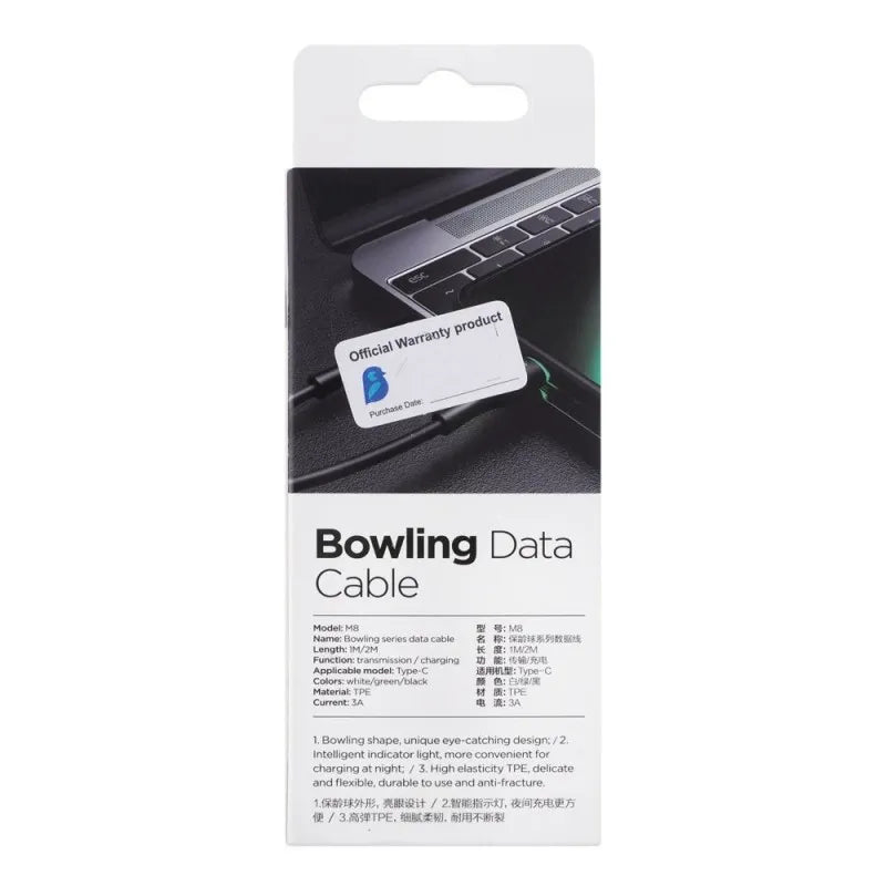 joyroom bowling type c data cable, 1m, s 1030m8, black image3