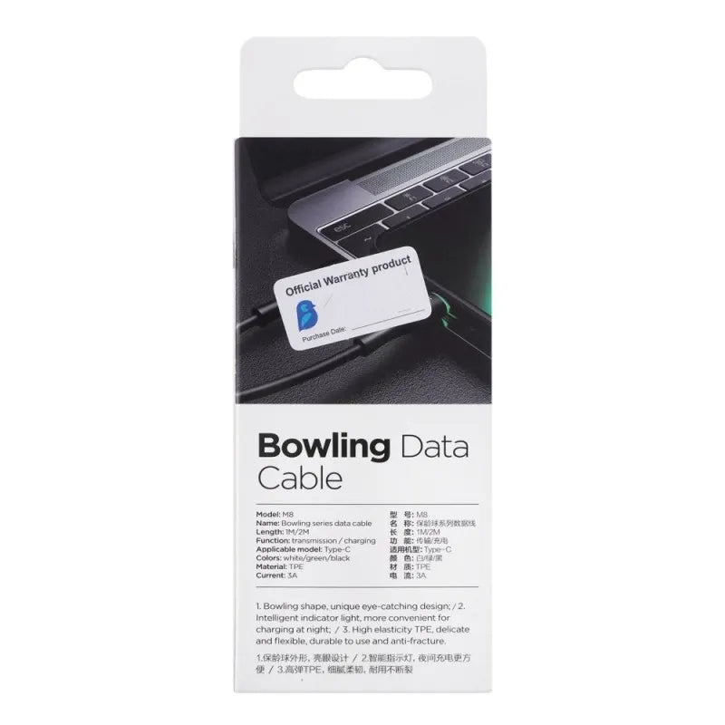 joyroom bowling type c data cable, 1m, s 1030m8, white image3