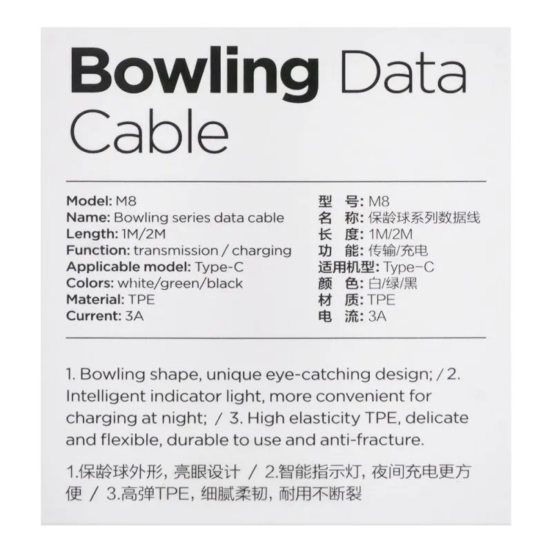 joyroom bowling type c data cable, 1m, s 1030m8, white image5