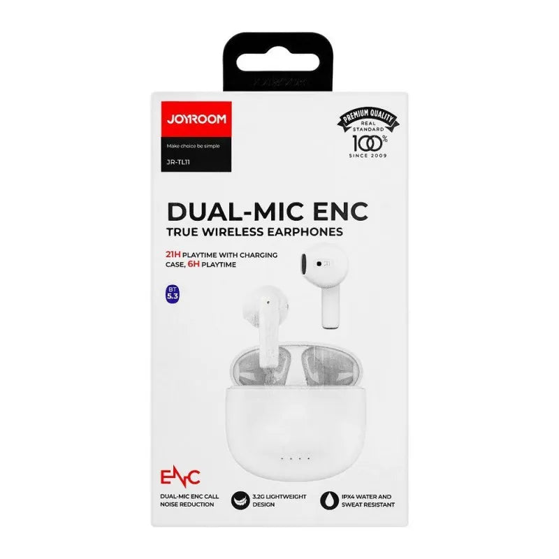 joyroom dual mic enc true wireless earphone, black, jr tl11 image3