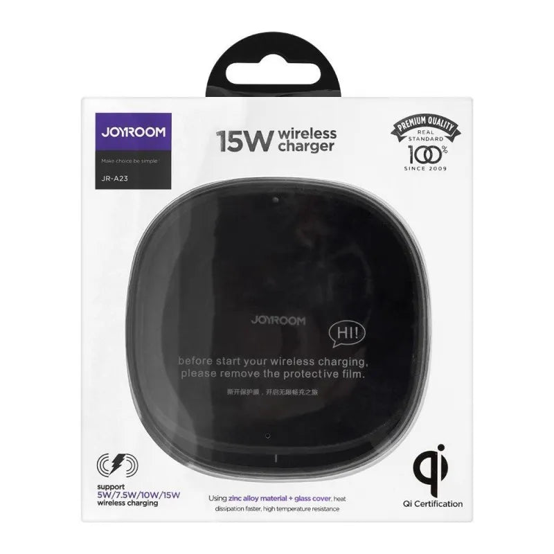 joyroom generous 15w wireless charger, black, jr a23 image2