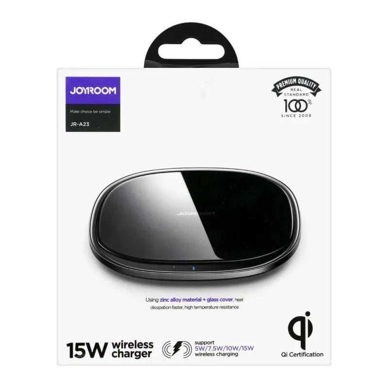 joyroom generous 15w wireless charger, black, jr a23 image3