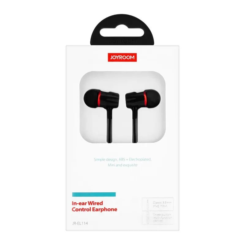 joyroom in ear wired control earphone, black, jr el114 image2