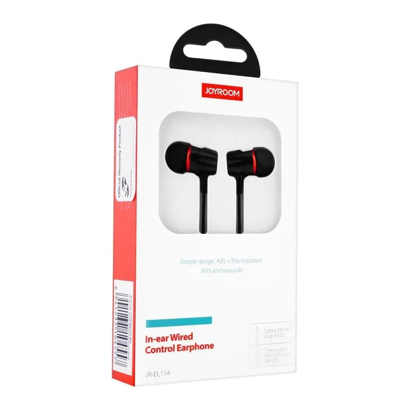 joyroom in ear wired control earphone, black, jr el114 main image