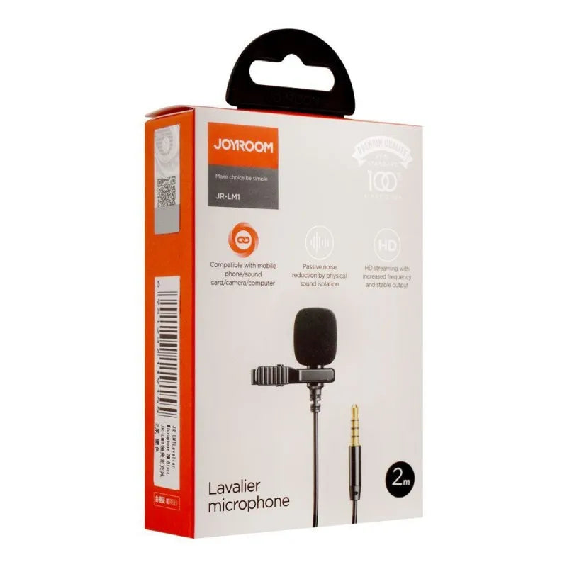 joyroom lavalier microphone, 2m, black, jr lm1 image2