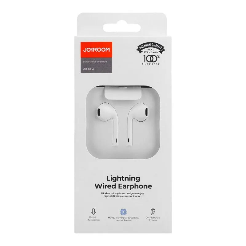 joyroom lightning wired earphone, white, jr ep3 image5