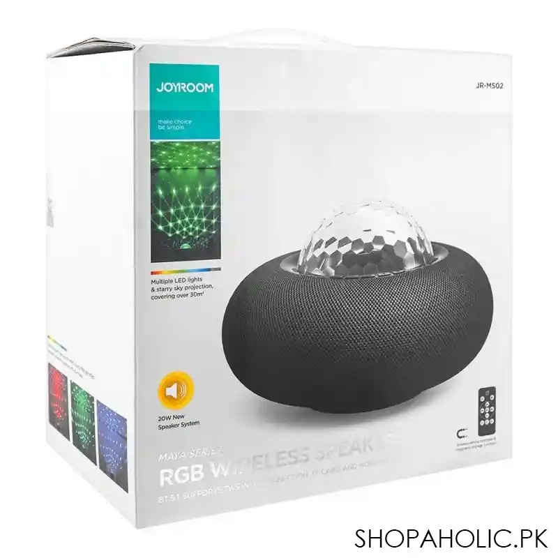 joyroom maya series rgb wireless speaker, black, jr ms02 image2