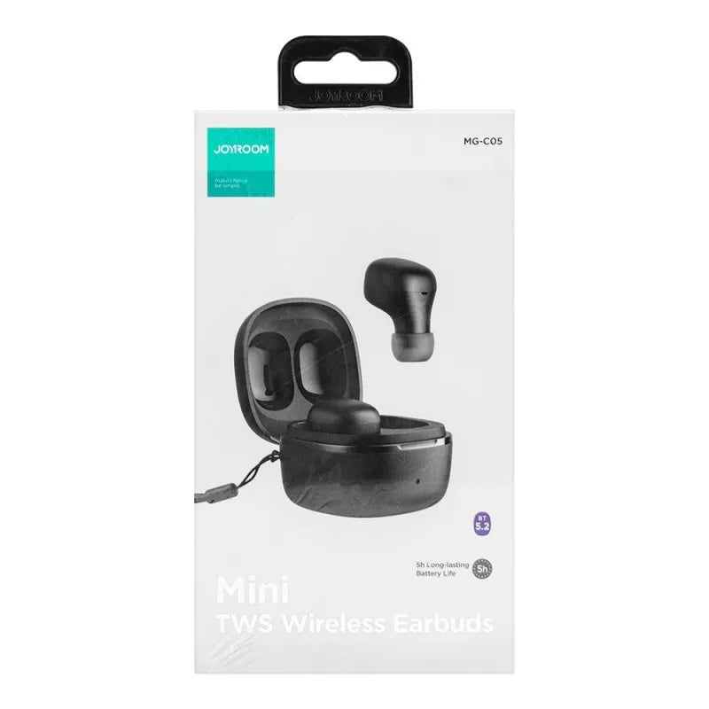 joyroom mini tws wireless earbuds, black, mg c05 image3