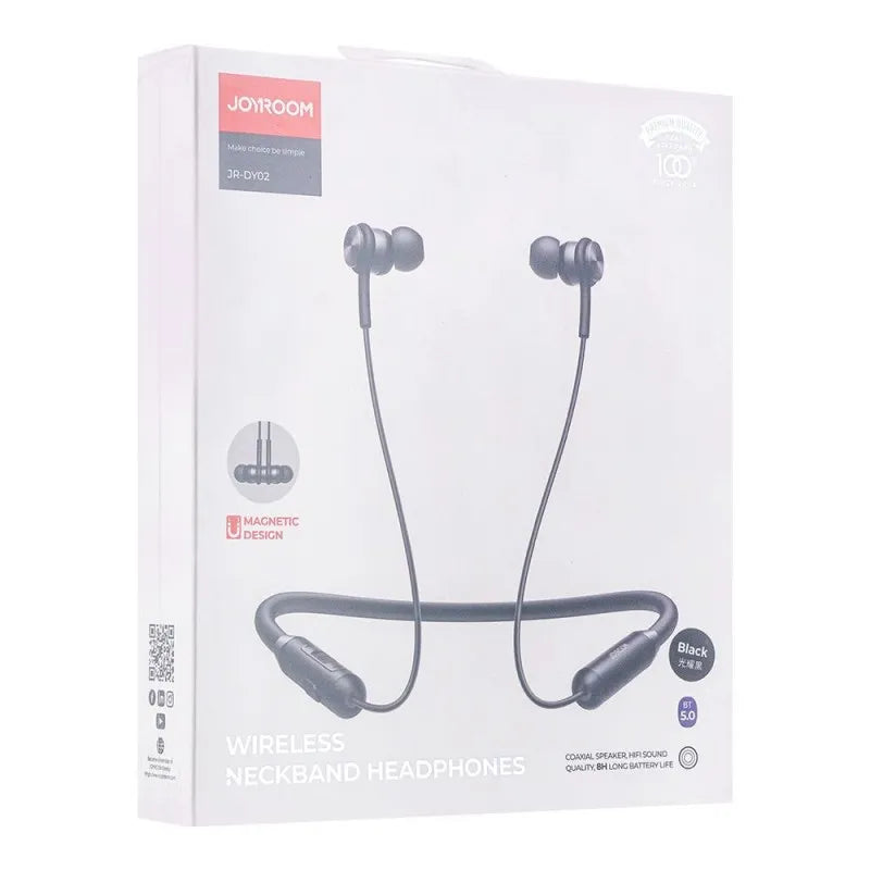 joyroom neck band wireless headphone, black, jr dy02 image2