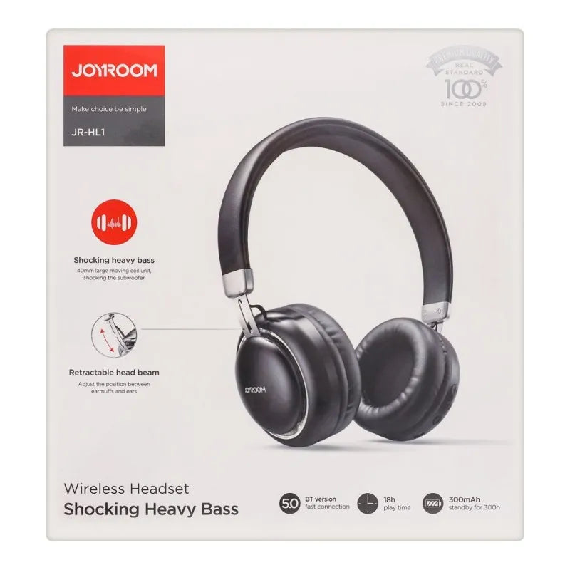 joyroom shocking heavy bass wireless headset, black, jr hl1 image2