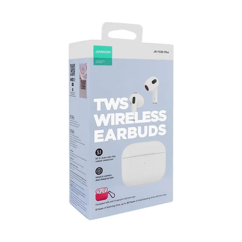 joyroom tws wireless earphone, white, jr t03s plus image2