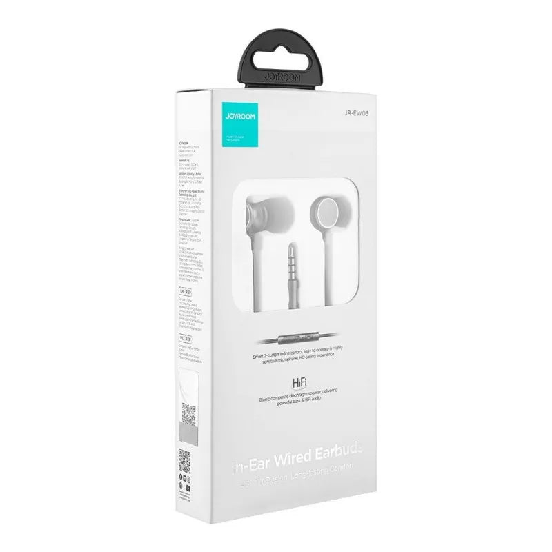 joyroom wired series in ear metal wired earbuds, dark gray, jr ew03 image2