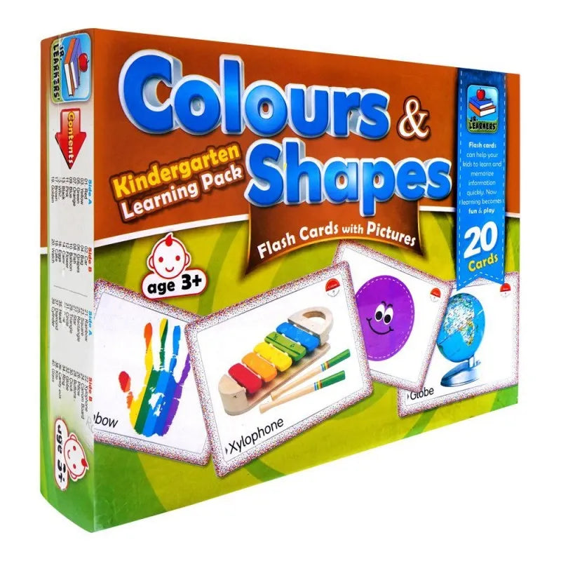 jr. learners flash card with pictures large colours & shapes, for 3+ years, 228 2414 main image