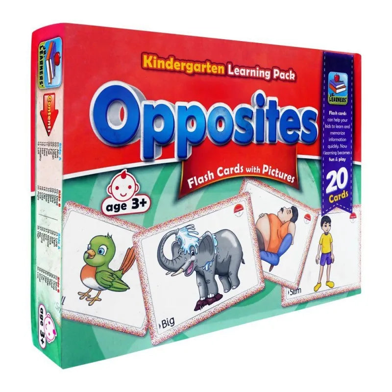 jr. learners flash card with pictures large opposites, for 3+ years, 228 2417 main image