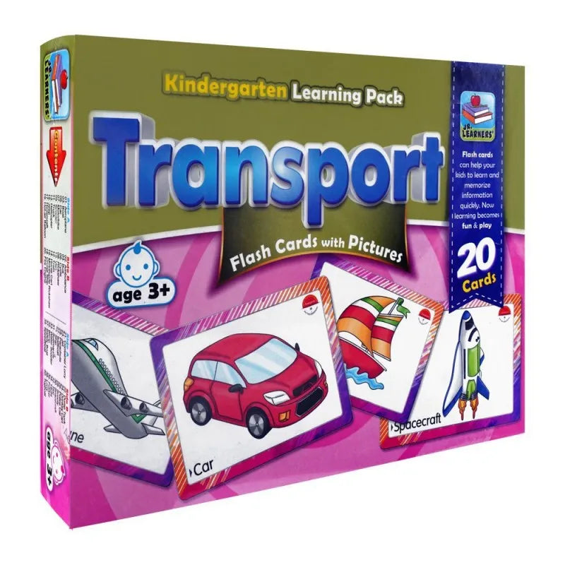 jr. learners flash card with pictures large transport, for 3+ years, 228 2418 main image