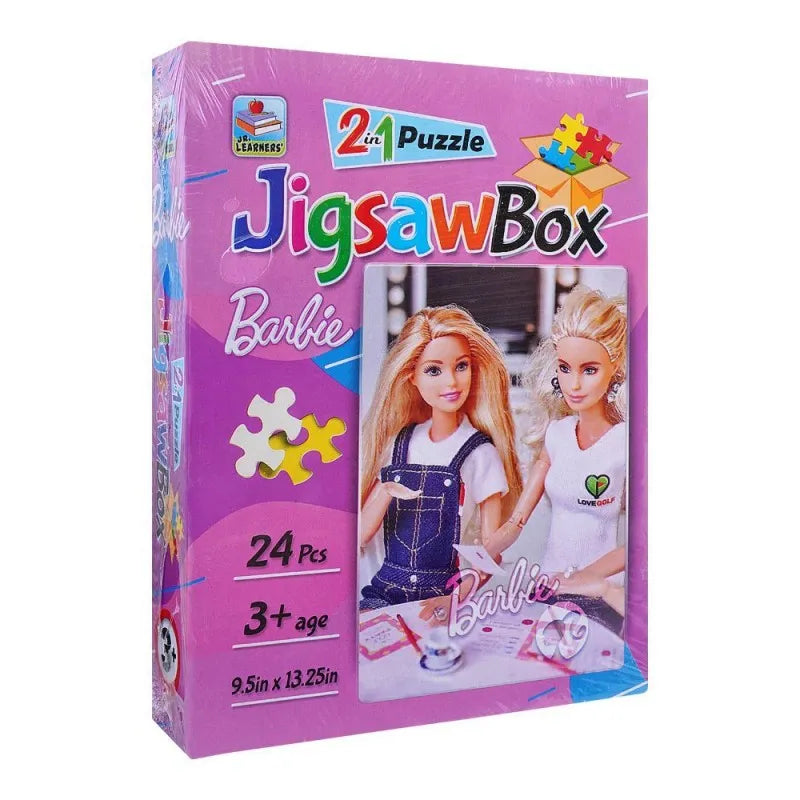 jr. learners jigsaw puzzle box 2 in 1 barbie, for 3+ years, 444 8305 main image