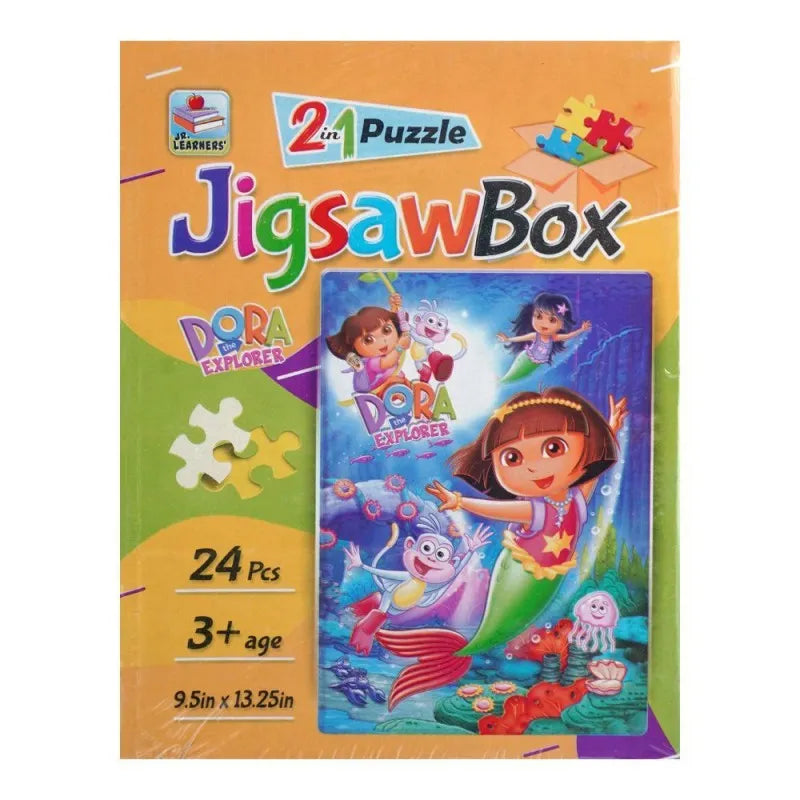 jr. learners jigsaw puzzle box 2 in 1 dora, for 3+ years, 444 8306 image2