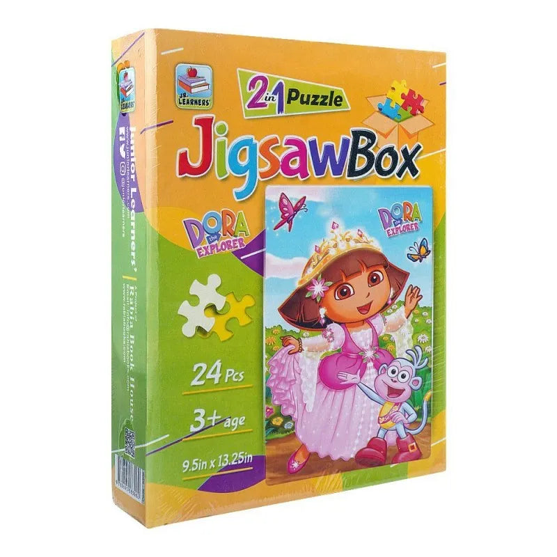 jr. learners jigsaw puzzle box 2 in 1 dora, for 3+ years, 444 8306 main image