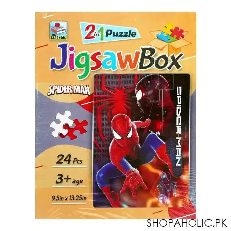 jr. learners jigsaw puzzle box 2 in 1 spiderman, for 3+ years, 444 8303 image2